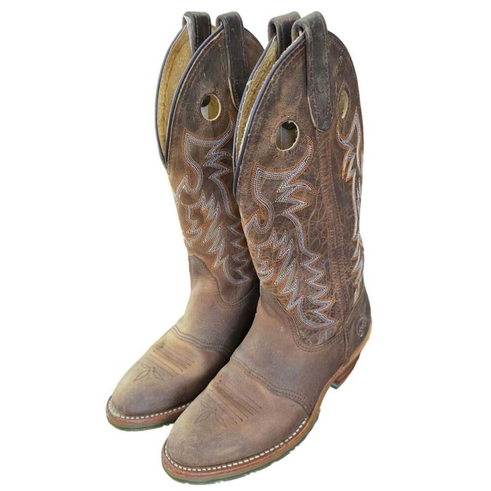 Womens Double H UltraGel ICE Buckaro Western Cowgirl Ranch Work Boots 7W EUC
